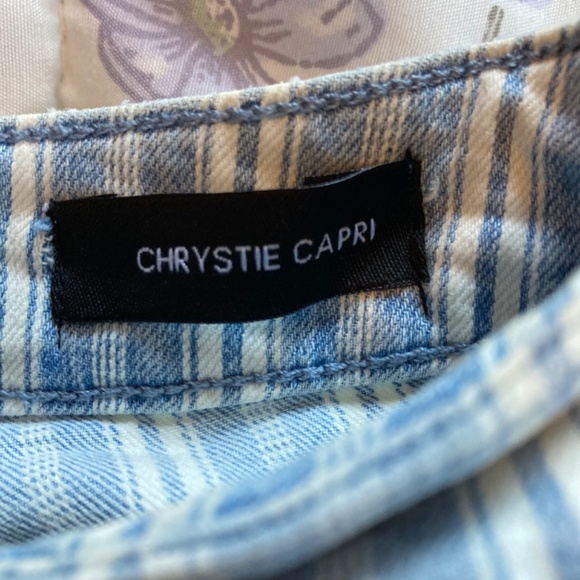 Nine West blue white striped chrystie capri straight leg missy jeans - Picture 6 of 8